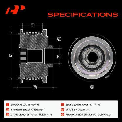 Clutch Pulley for Nissan Sentra Altima Rogue 2013-2023 Alternator