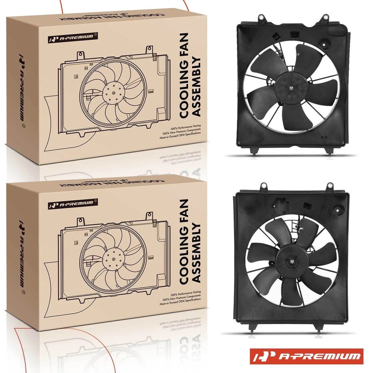 2X Cooling Fan Assembly with Shroud for Honda CR-V (2010–2011)