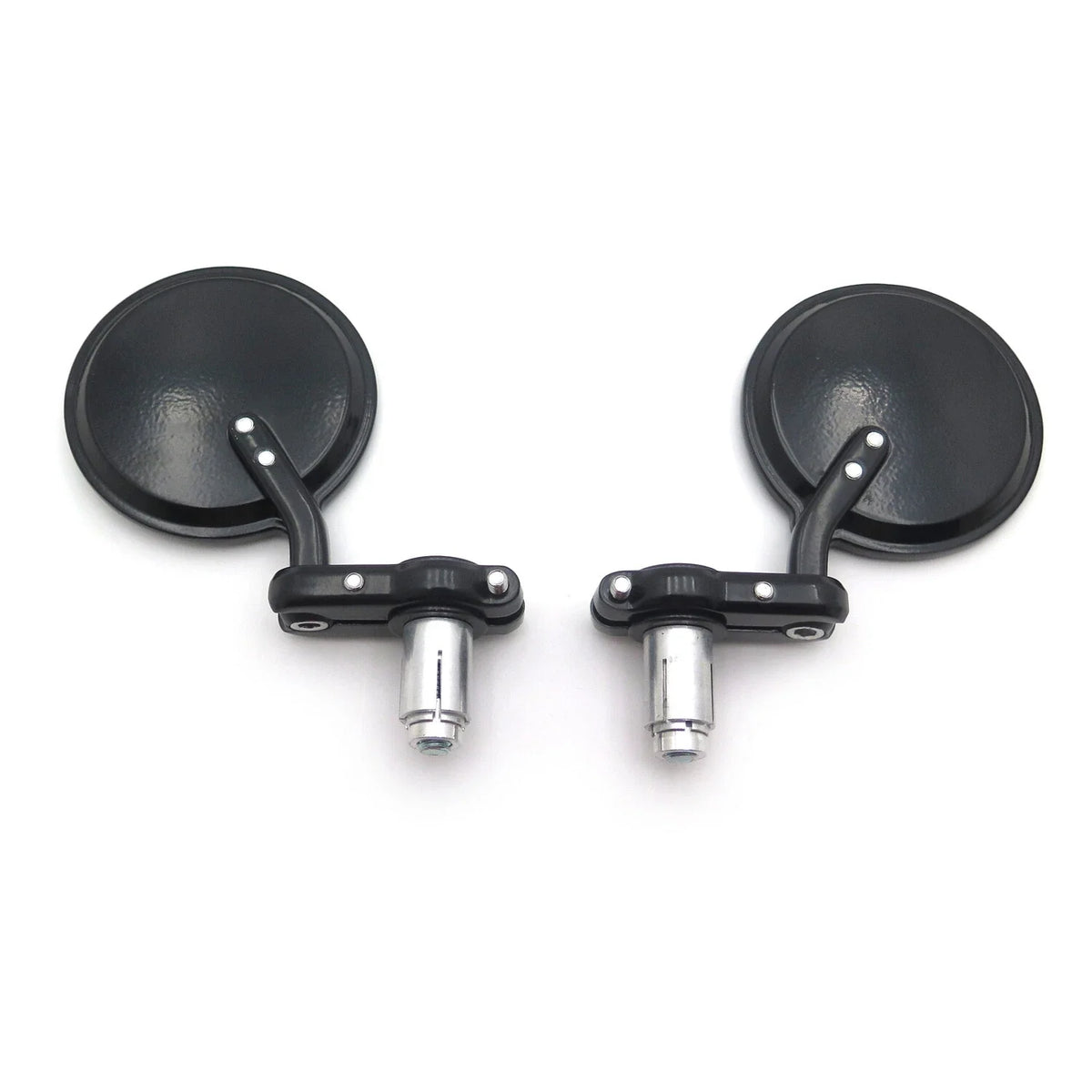 Pair of Black Round 7/8" Side Mirrors for Universal Motorcycles