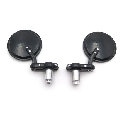 Pair of Black Round 7/8" Side Mirrors for Universal Motorcycles
