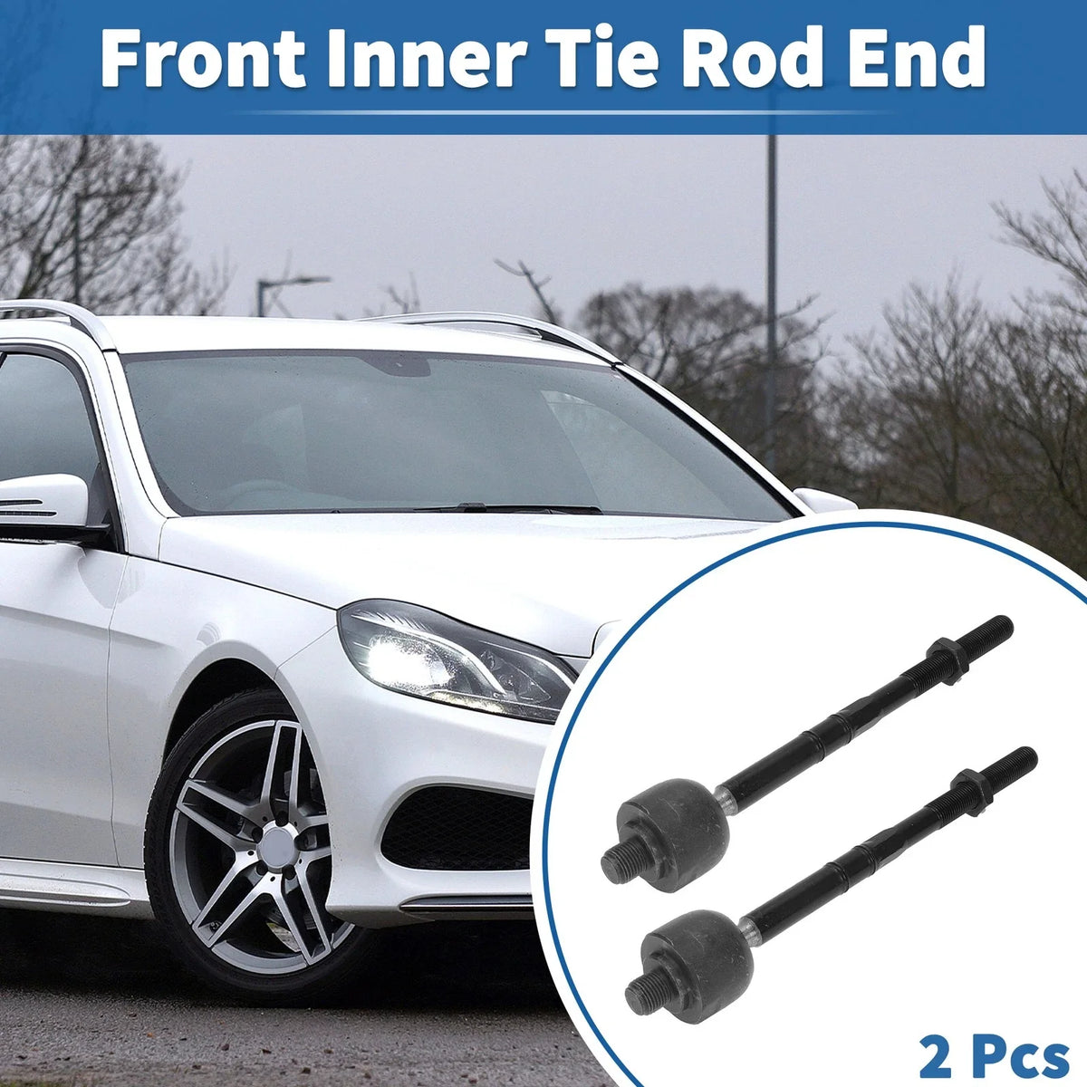 2X Front Inner Tie Rod End Links for Mercedes-Benz E320 (1998–2003)