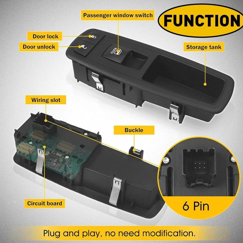 Passenger Side Power Door Window Switch for Jeep Grand Cherokee (2011–2013) 68030822AC