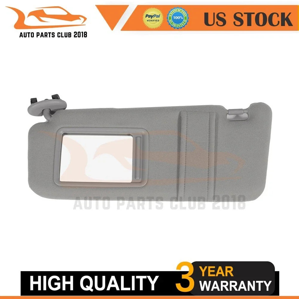 Left Driver Side Sun Visor for Toyota Camry (2007–2011) Gray