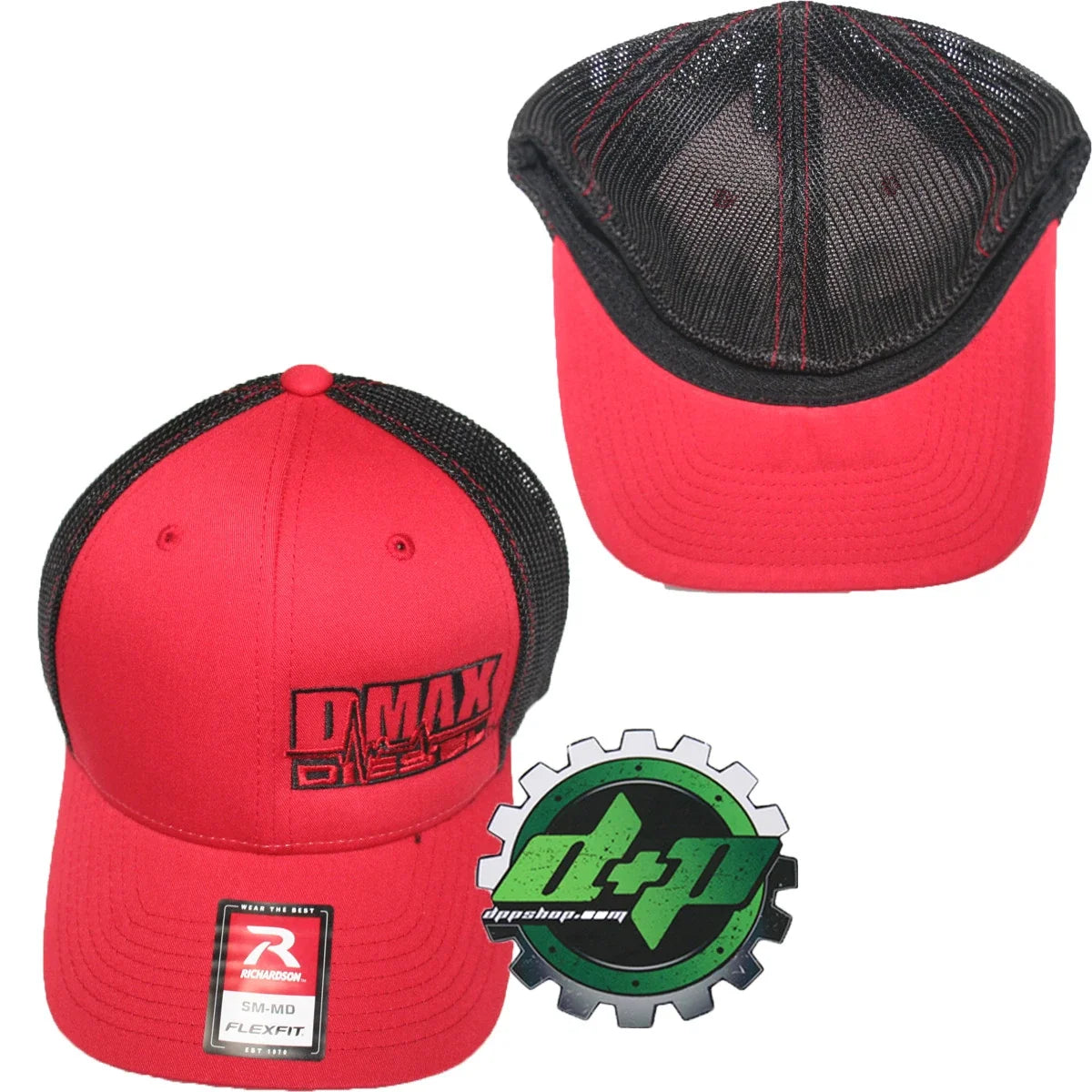 Duramax Diesel Truck Hat Flexfit Red Black Mesh Back S/M