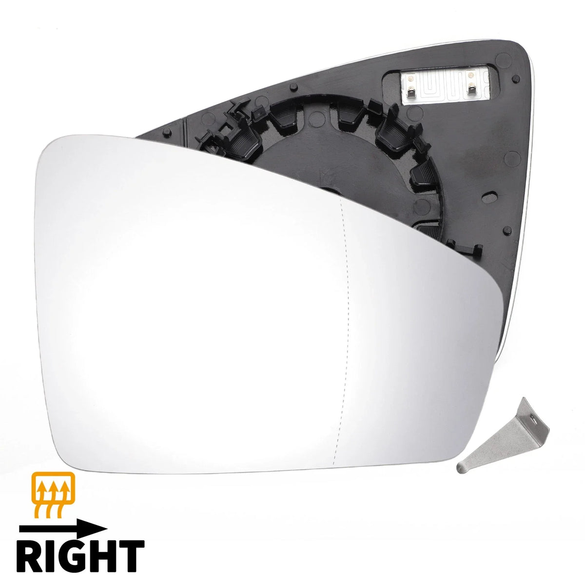 Right Side Heated White Mirror Glass for Volkswagen Tiguan (2016–2021)