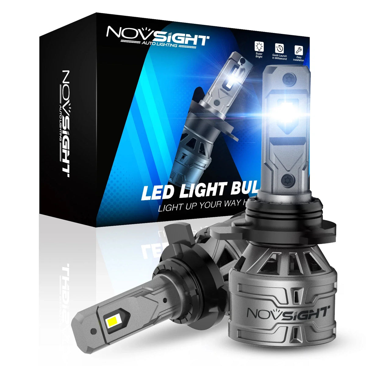 LED Headlight Bulbs Kit 2X 9012 HIR2 6500K for High Low Beam