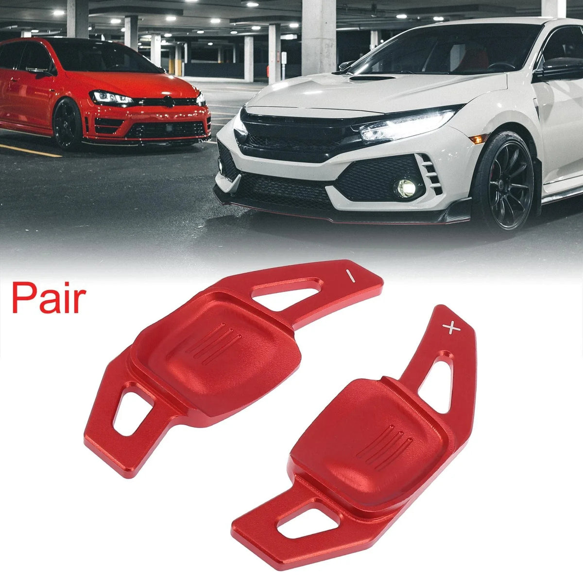 Pair Shift Paddle Shifters for Volkswagen Golf 7 (2015–2020) - Red
