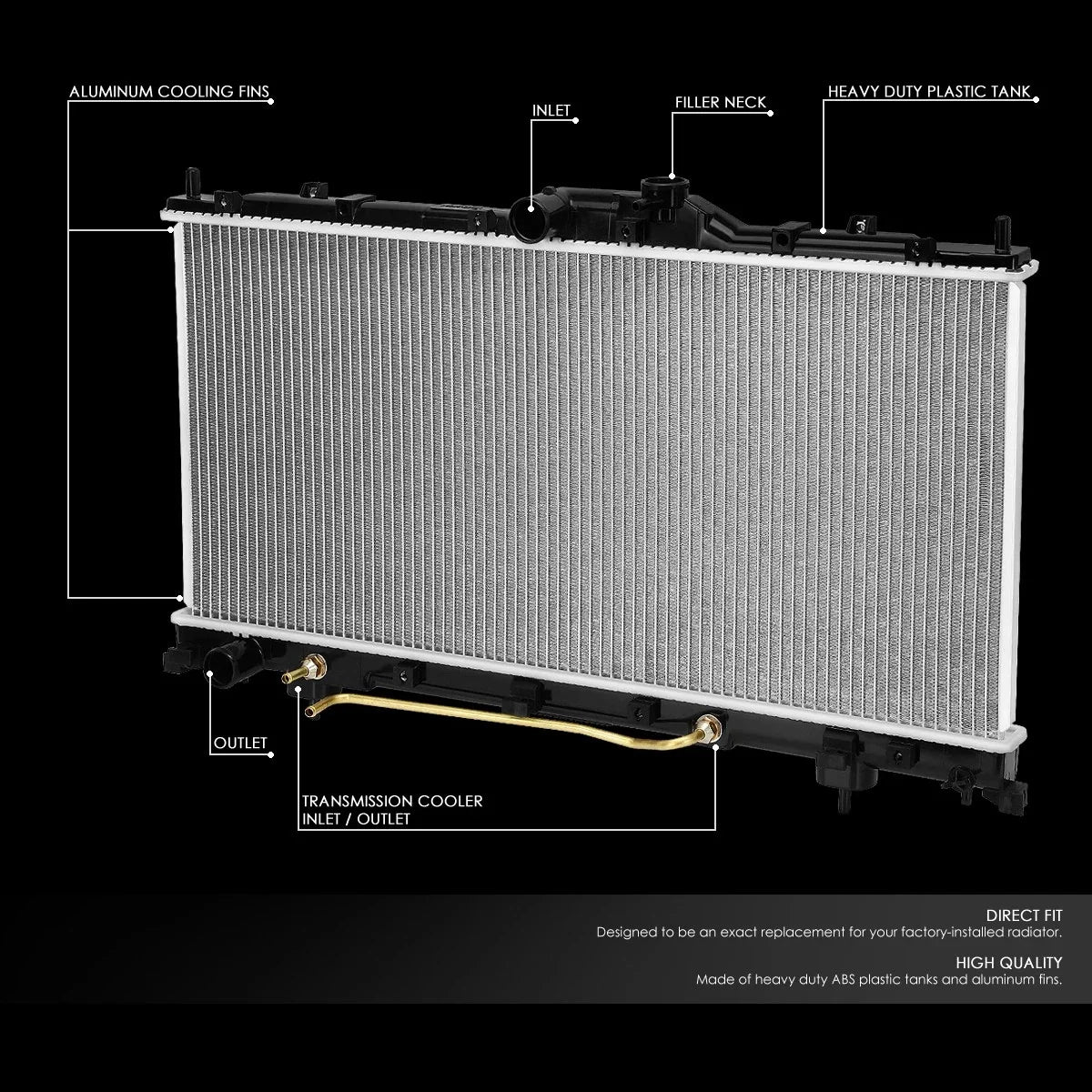 OE Style Aluminum Radiator for Mitsubishi Eclipse 2006–2012 DPI 2842