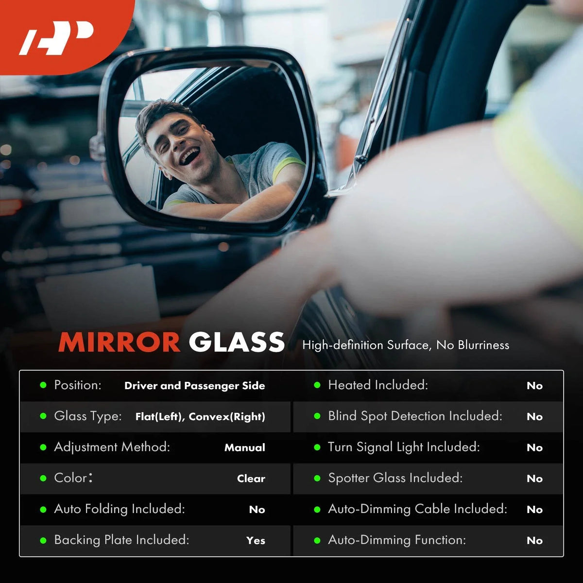 Manual Mirror Glass Set for Nissan Rogue (2014–2019)