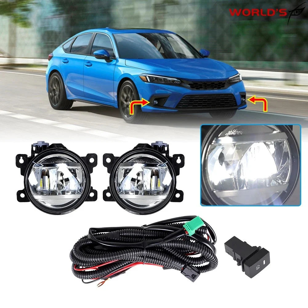 LED Front Bumper Fog Lights for Honda Civic Sedan (2017–2021) Pair