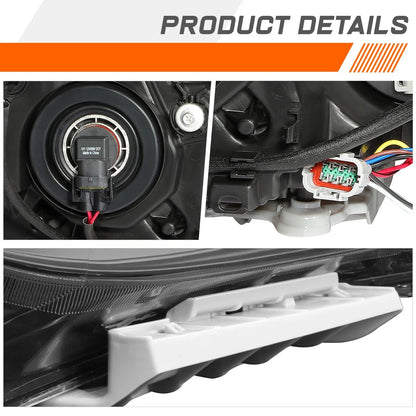 Projector Headlight with Chrome Amber LED for Nissan Maxima 2016-2018