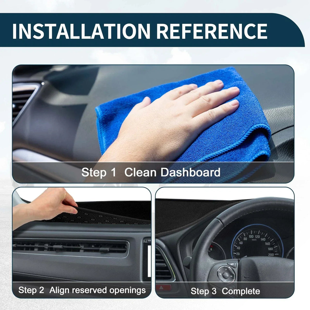 Dashboard Cover Mat - Black for Mercedes S Class W222 (2014-2020)