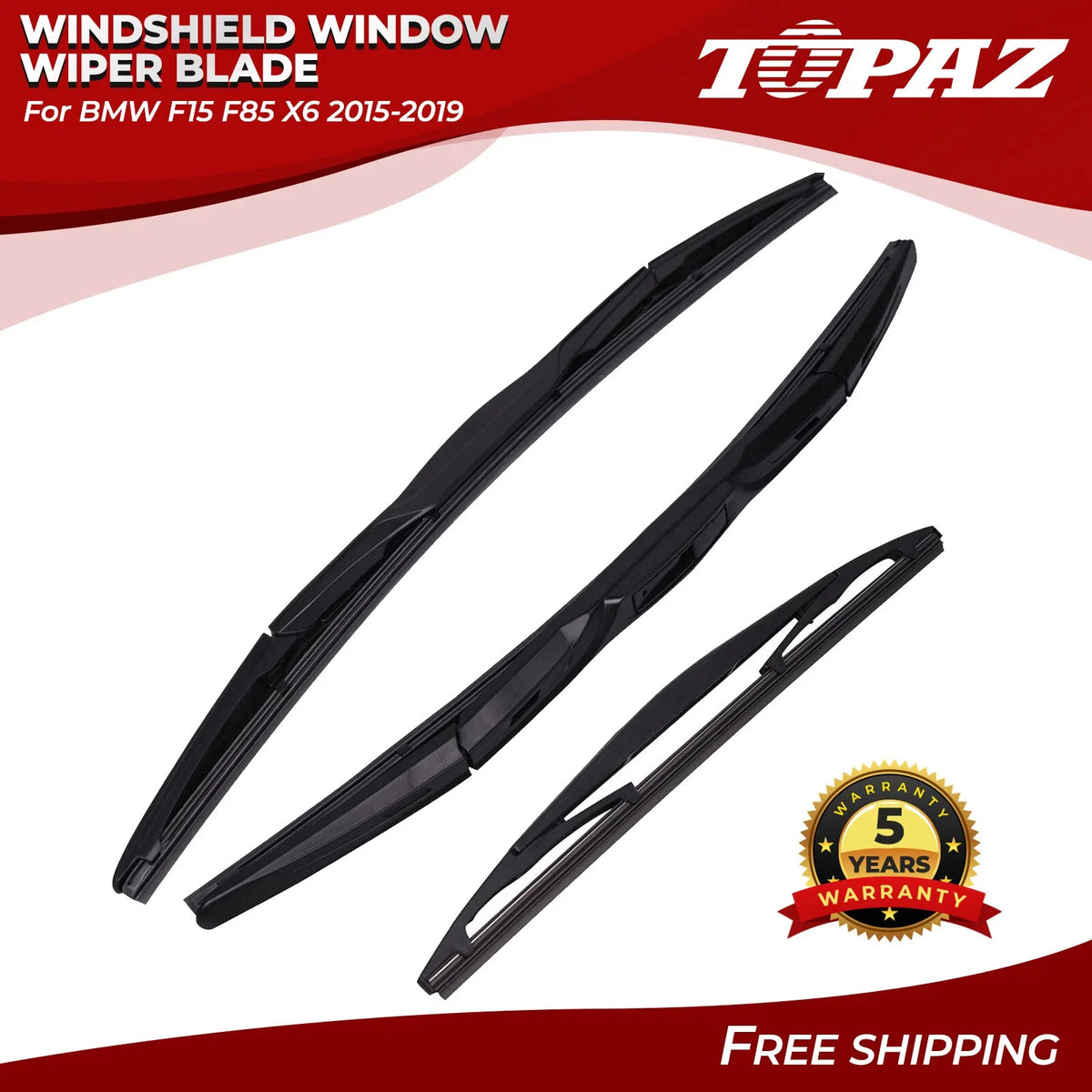 Set of 3 Wiper Blades for BMW X5 (2014–2018)