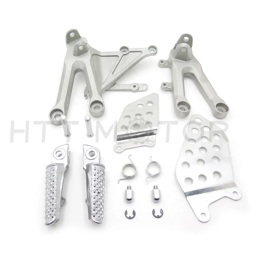 Front Footrest Pegs Bracket Set of 2 for Honda CBR1000RR 2004-2007 Silver
