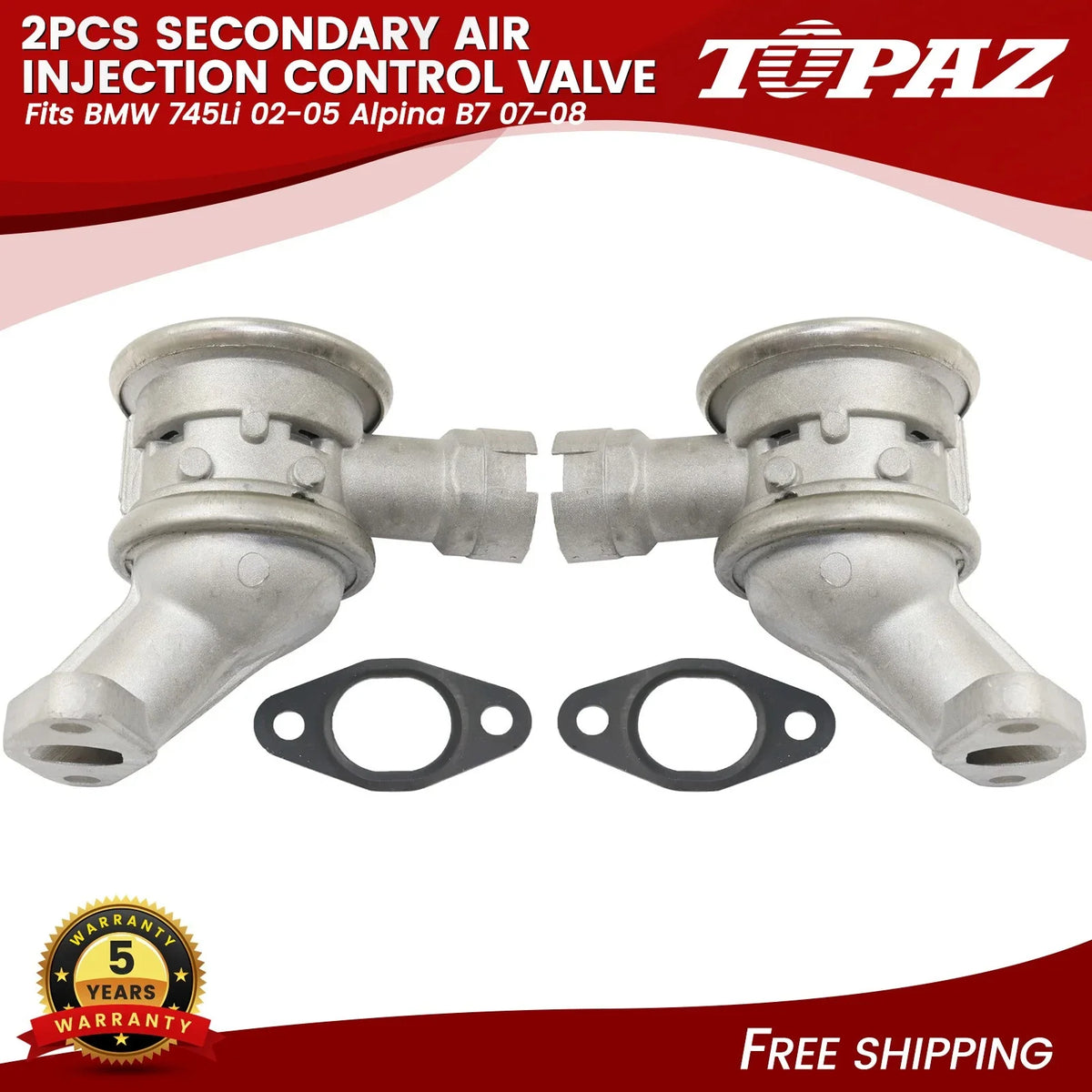 2X Secondary Air Injection Control Valve for BMW 745Li (2002–2005)