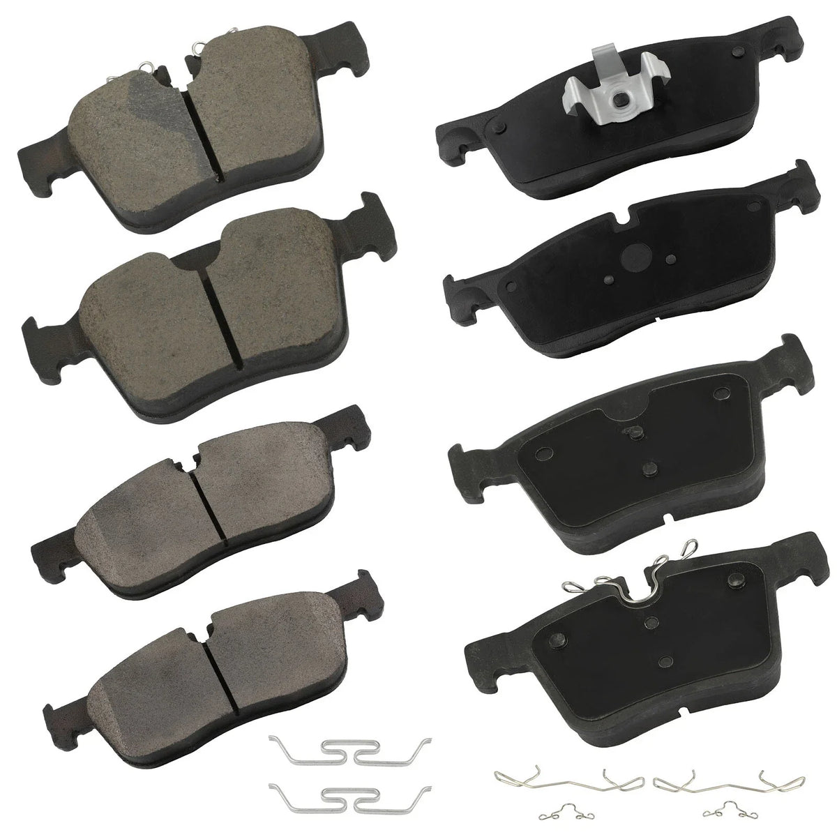 Set of 8 Ceramic Brake Pads with Hardware Kit for Jaguar E-Pace