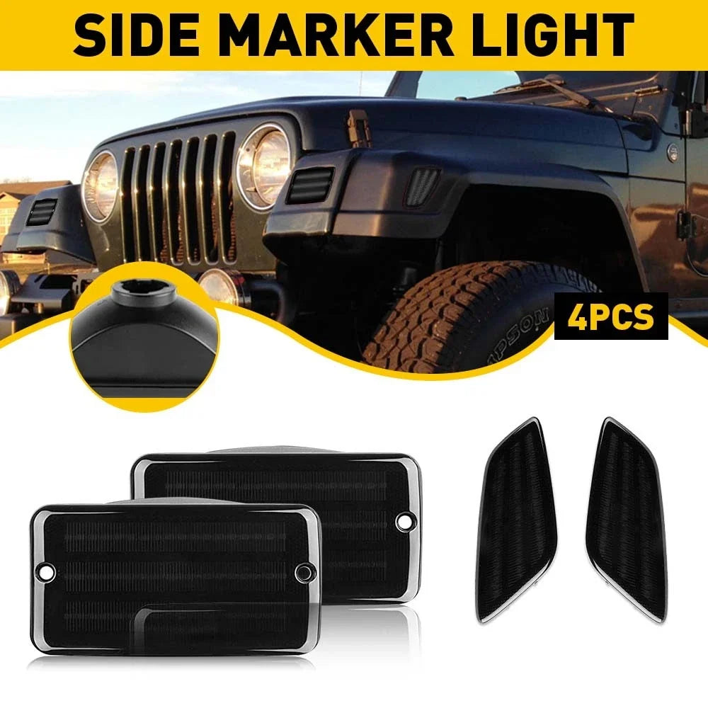 Front Fender Side Marker Light Case Housing Smoke for Jeep Wrangler TJ (1997–2006)