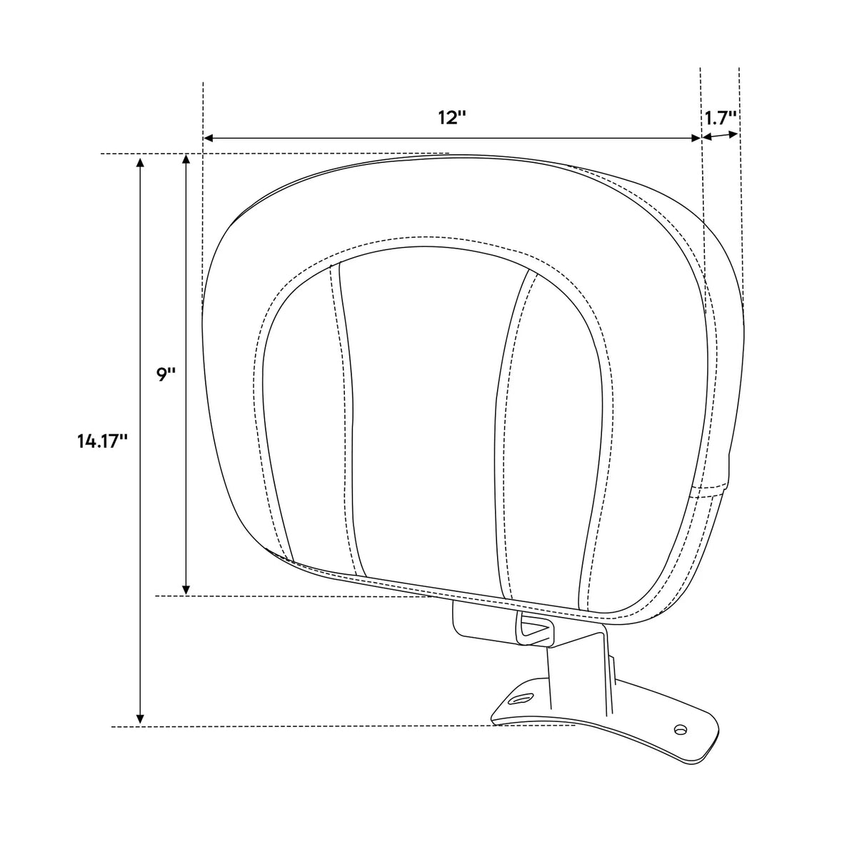 Driver Backrest Front for Harley Road King Glide Touring 2009-2023