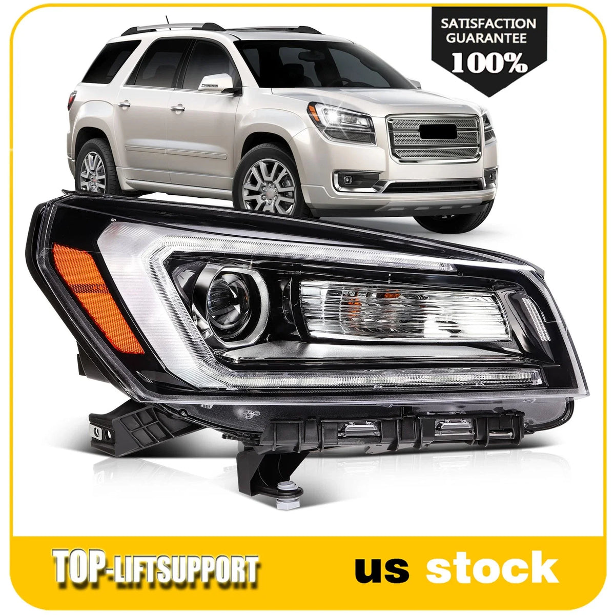 Right Passenger Side LED Headlight Assembly for GMC Acadia (2013–2016)