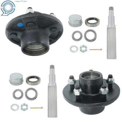 3500 lbs Axle #84 Spindle 5 on 4.5" Trailer Hub w/Bearing Kit (Square)