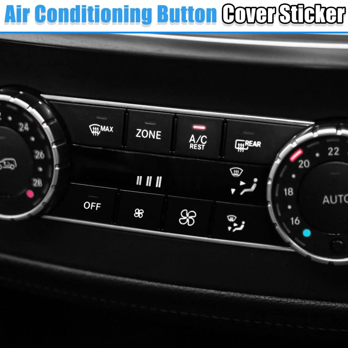 Set of Front Center Console Air Conditioning Button Stickers for Mercedes-Benz