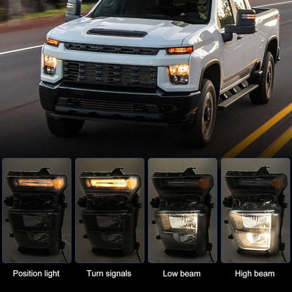 2024-2025 Halogen Headlight Set for Chevy Silverado 3500HD 2500HD