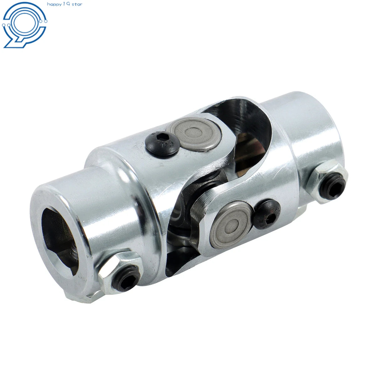 Chrome Steering U Joint Coupler for Universal Vehicles