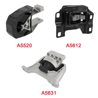 3X Engine Motor Mounts for Ford Escape 2013–2016 2.0L Auto