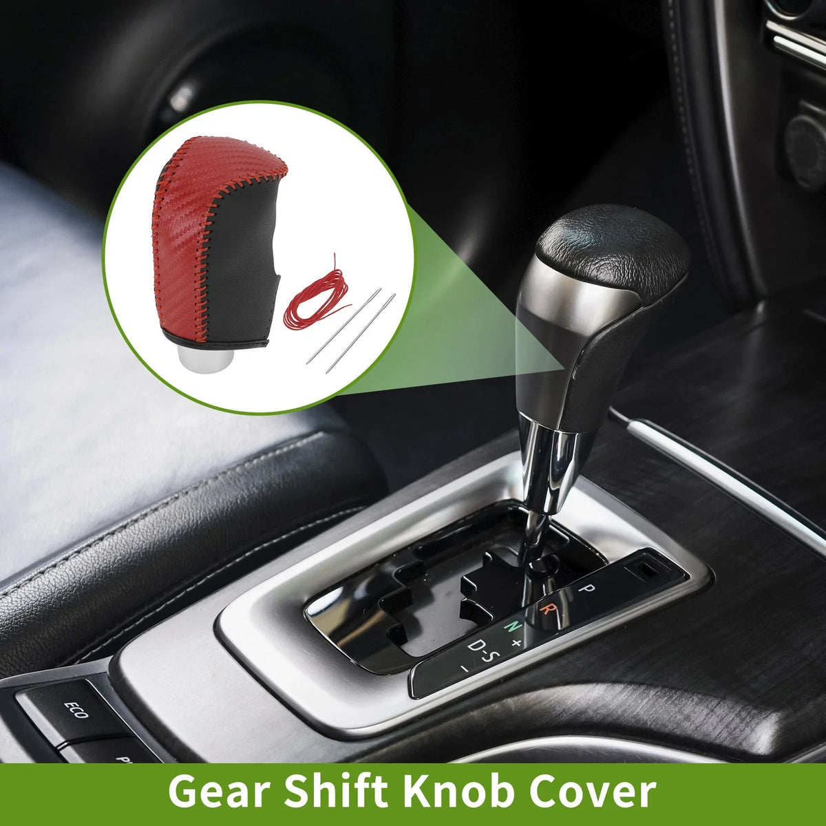1 Pc Gear Shift Knob Cover for Mazda 3 (2014–2018) Red Carbon Fiber