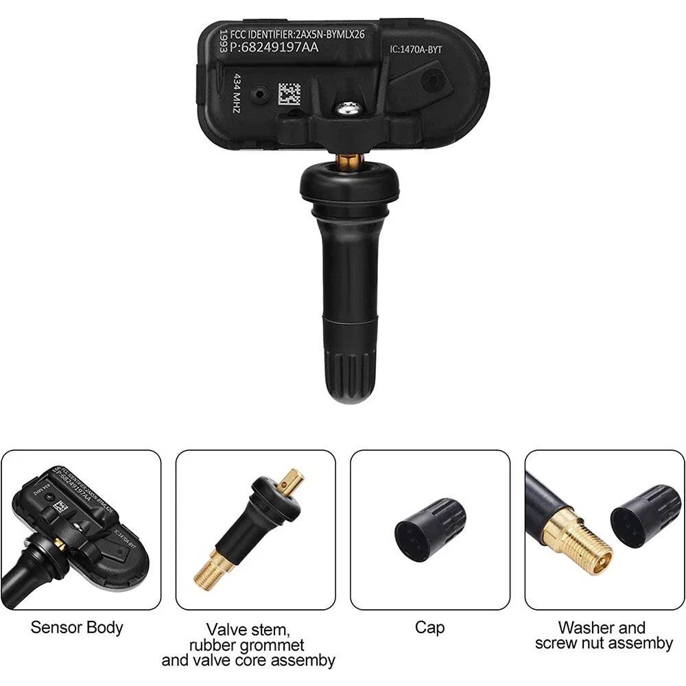 Set of 4 TPMS 68249197AA for RAM 1500 2500 3500 (2014–2020) Tire Pressure Sensor