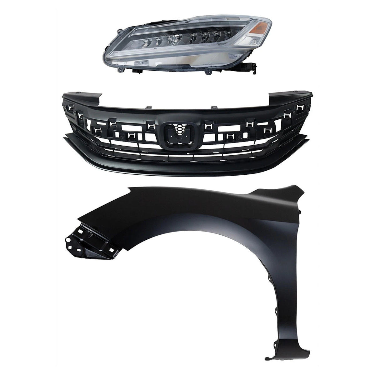 Headlight Kit for Honda Accord (2016–2017) Driver Side Assembly LED CAPA
