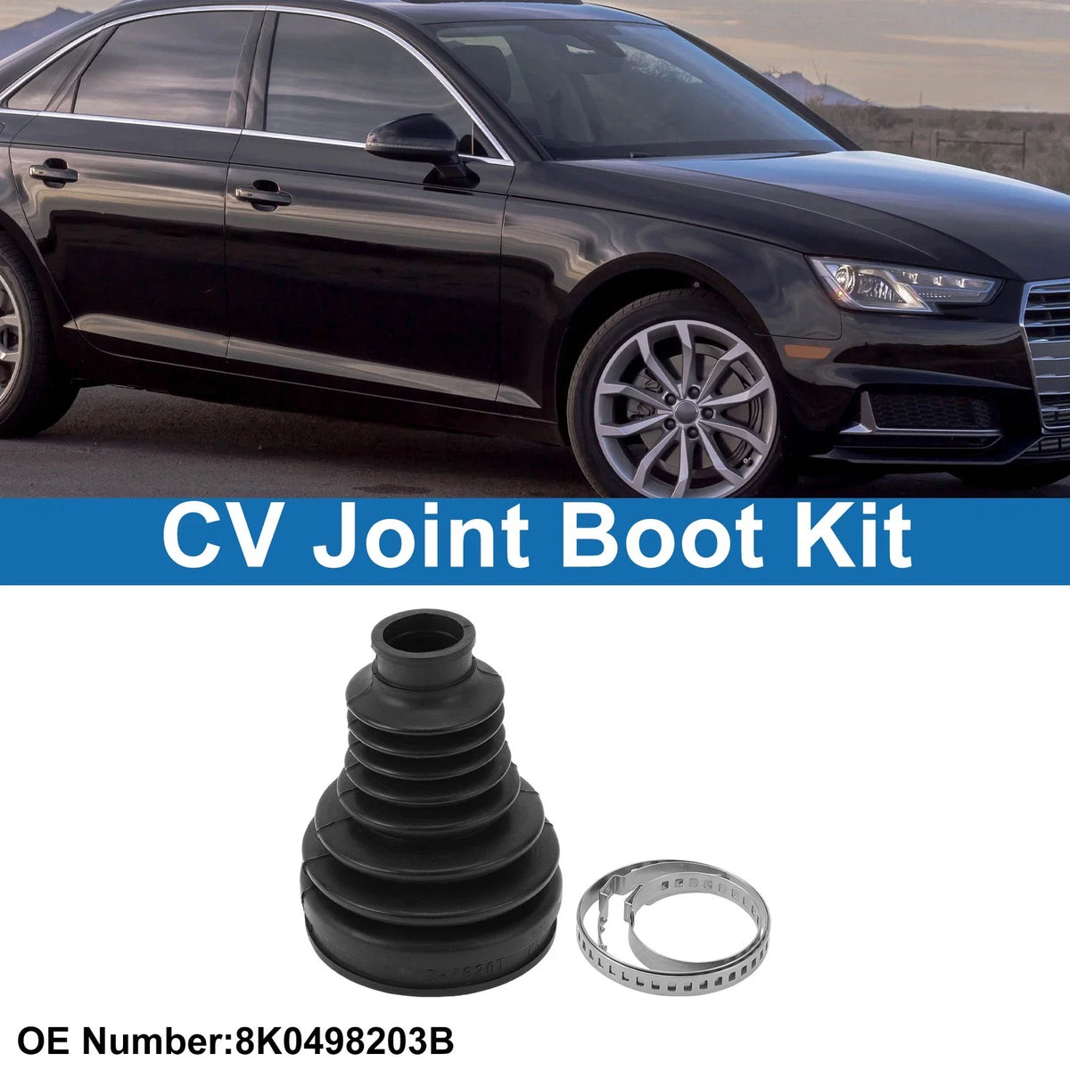 Outer CV Joint Boot Kit with Clamps for Audi A4 A5 (2009–2016) 8K0498203B
