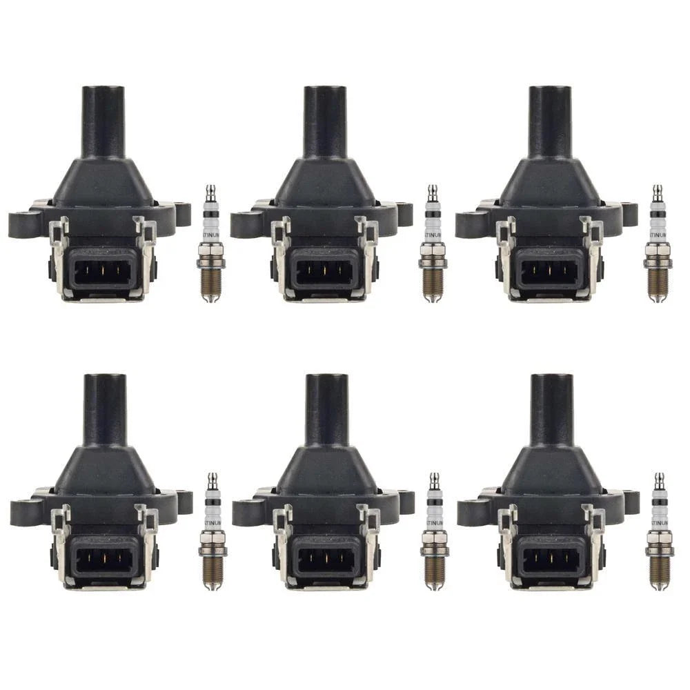Set of 6 Ignition Coils & 6 Spark Plugs for BMW L6 M52 M54 (1996–2006)