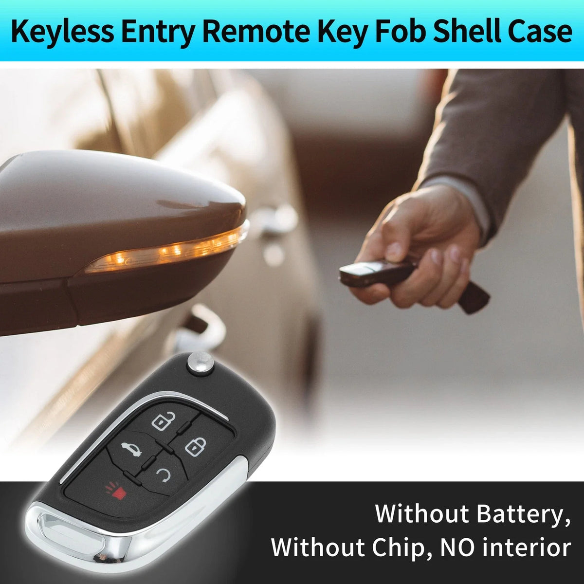 5X Key Fob Shell Case for Chevrolet Camaro Equinox (2010–2019)