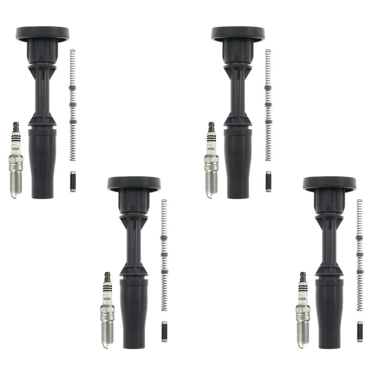Set of 4 NGK Iridium IX Spark Plugs & Coil Boots for ATS Canyon Colorado Impala (2013–2019)