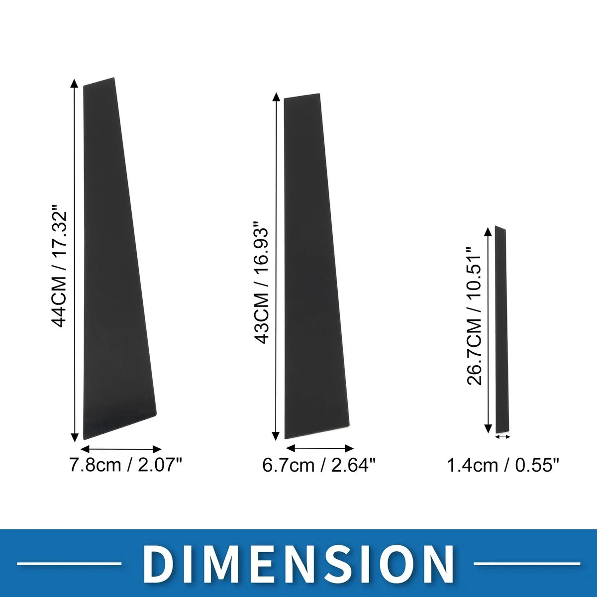6 Piece Set Black Door Pillar Trim for Lexus ES (2002-2006)