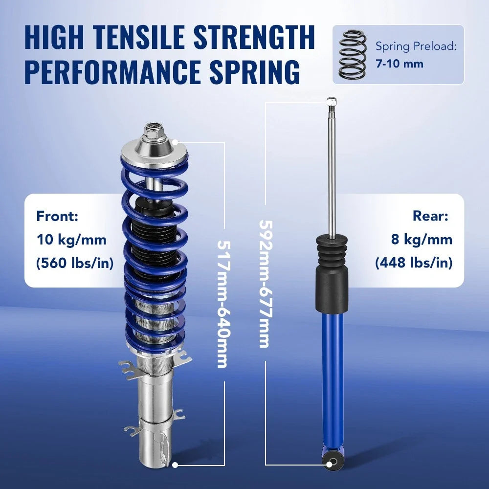Coilover Lowering Kit for 1997-2007 VW Jetta MK4 1.8/1.9/2.0/2.8L