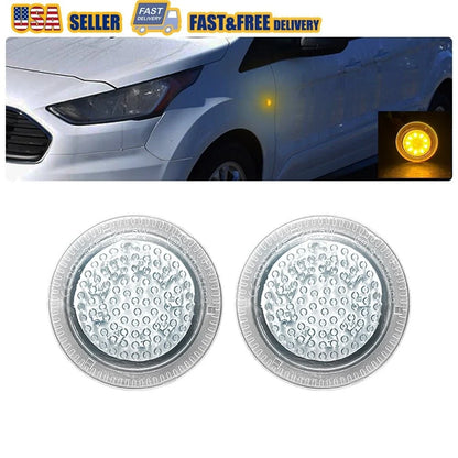 Side Marker Repeater Light 2X Clear Amber for Ford Transit Connect (2010-2021)