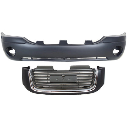 Bumper Cover Kit 2pc with Grille for GMC Envoy (2002–2009)