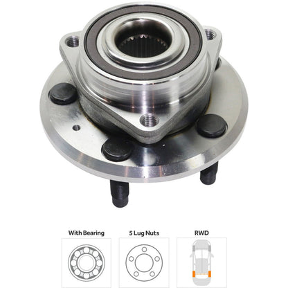 Rear L/R Wheel Hubs with Bearing 5 Lug for Chevrolet Camaro 2010-2015