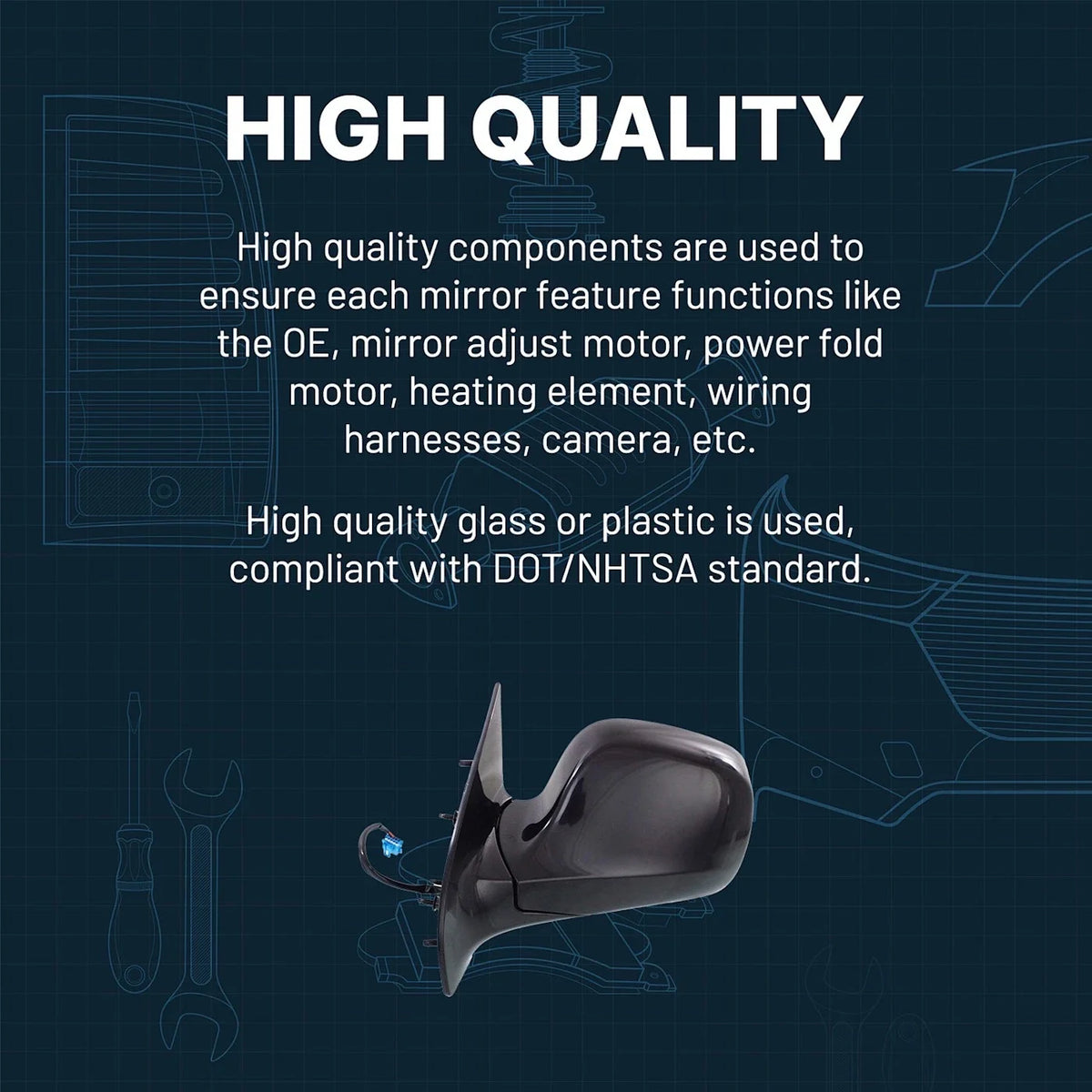 Driver Left Side Mirror for Chevy Acadia, GMC Traverse (2013–2017)