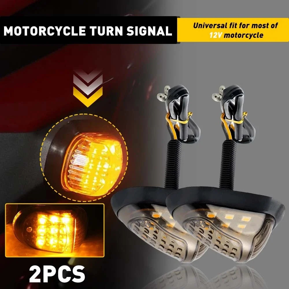 2X 9-LED Turn Signal Lights for Motorcycles (Universal)