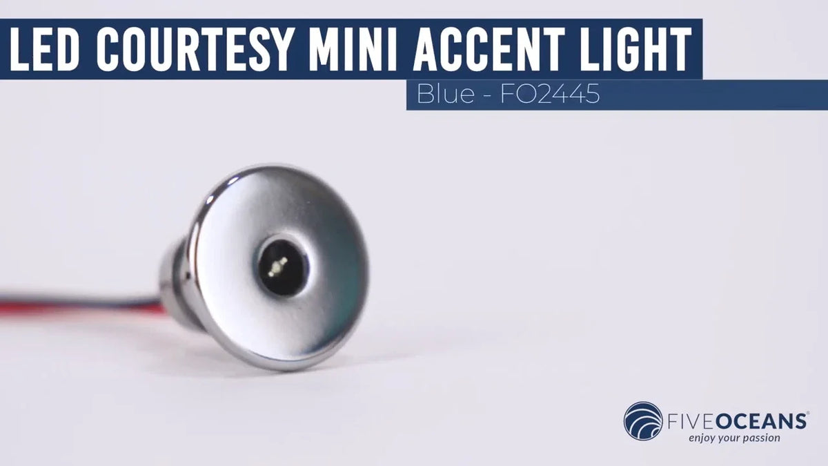 2X Round Blue LED Courtesy Lights for Boat Interior (Deluxe Mini)