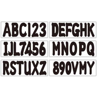 Boat Registration Decals - Black Alpha-Numeric Stickers