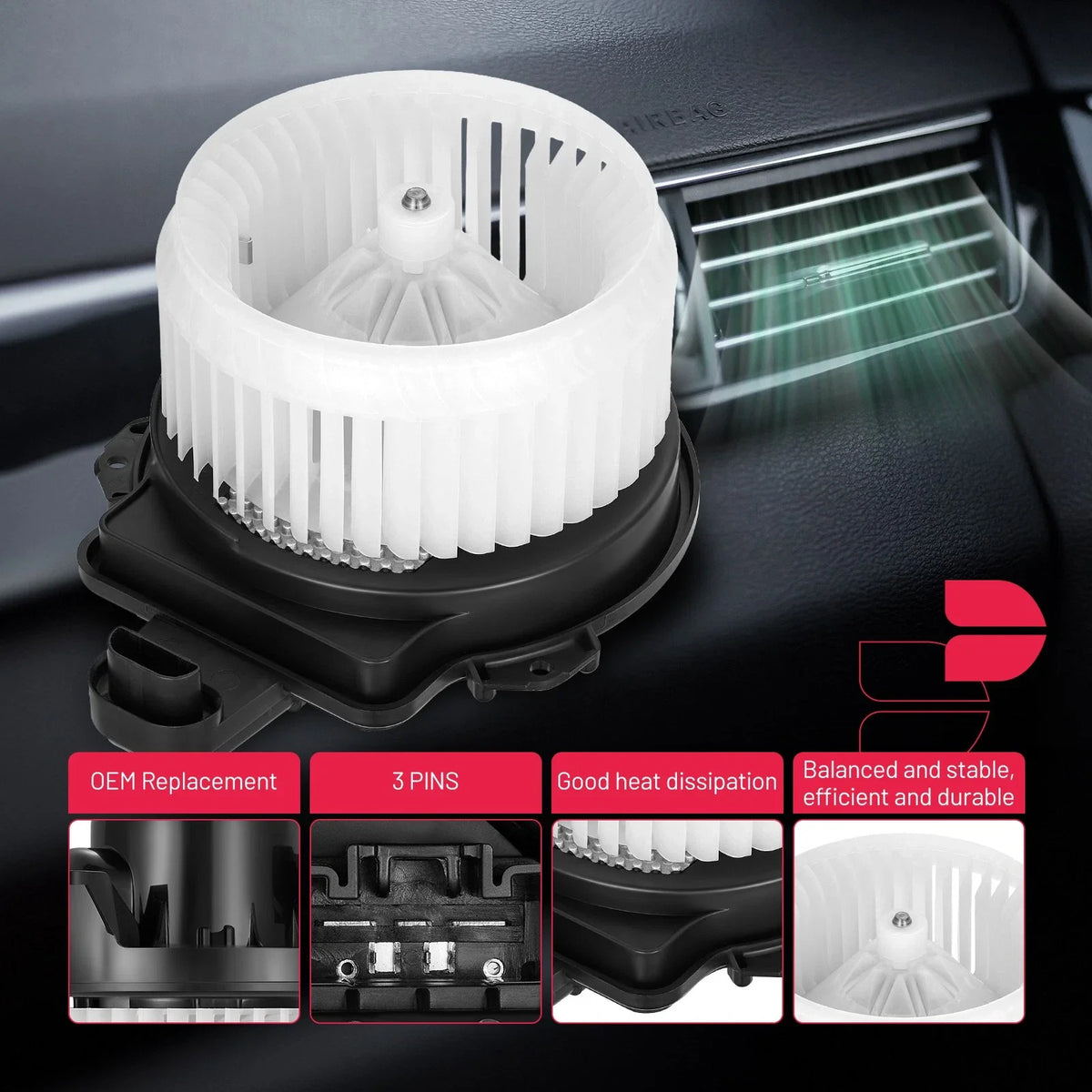 Fan Cage Blower Motor for Toyota Prius C 2012 to 2019