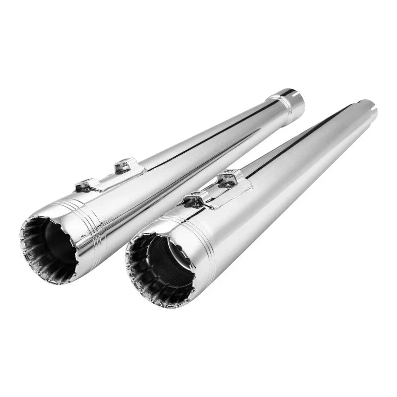 Chrome Dual Slip-On Mufflers for Harley Touring 2017-2023