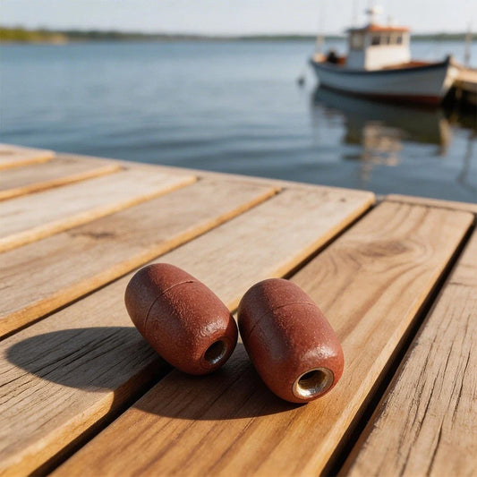 5pcs 11x7cm Orange PVC Perforated Floating Balls for Fishing Net