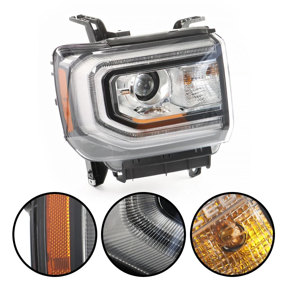 HID/Xenon Projector Headlight w/LED DRL for GMC Sierra 1500 2016-2018 Right