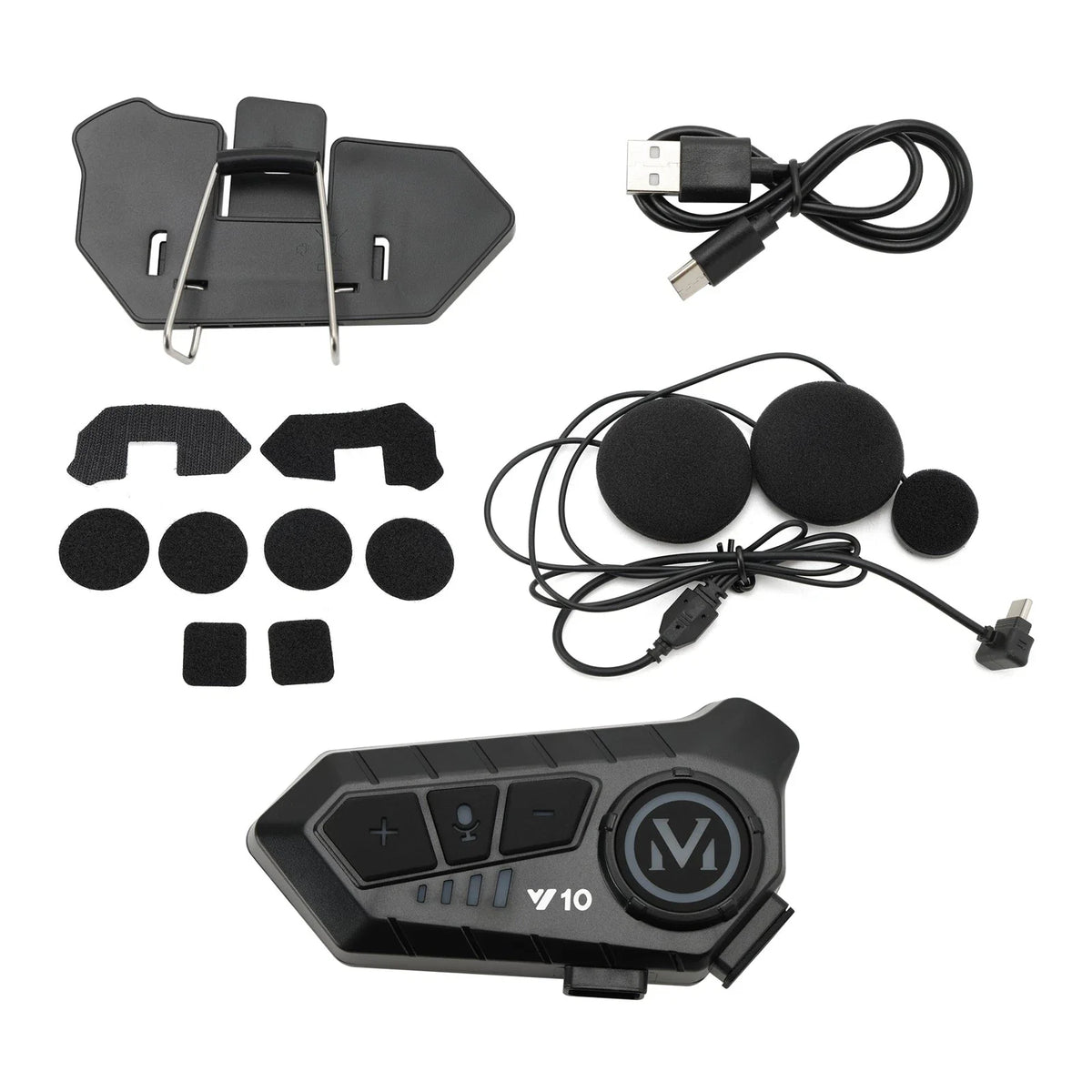 Bluetooth Headset Helmet Speaker for Motorcycle Universal (Black)