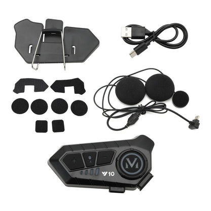 Bluetooth Headset Helmet Speaker for Motorcycle Universal (Black)